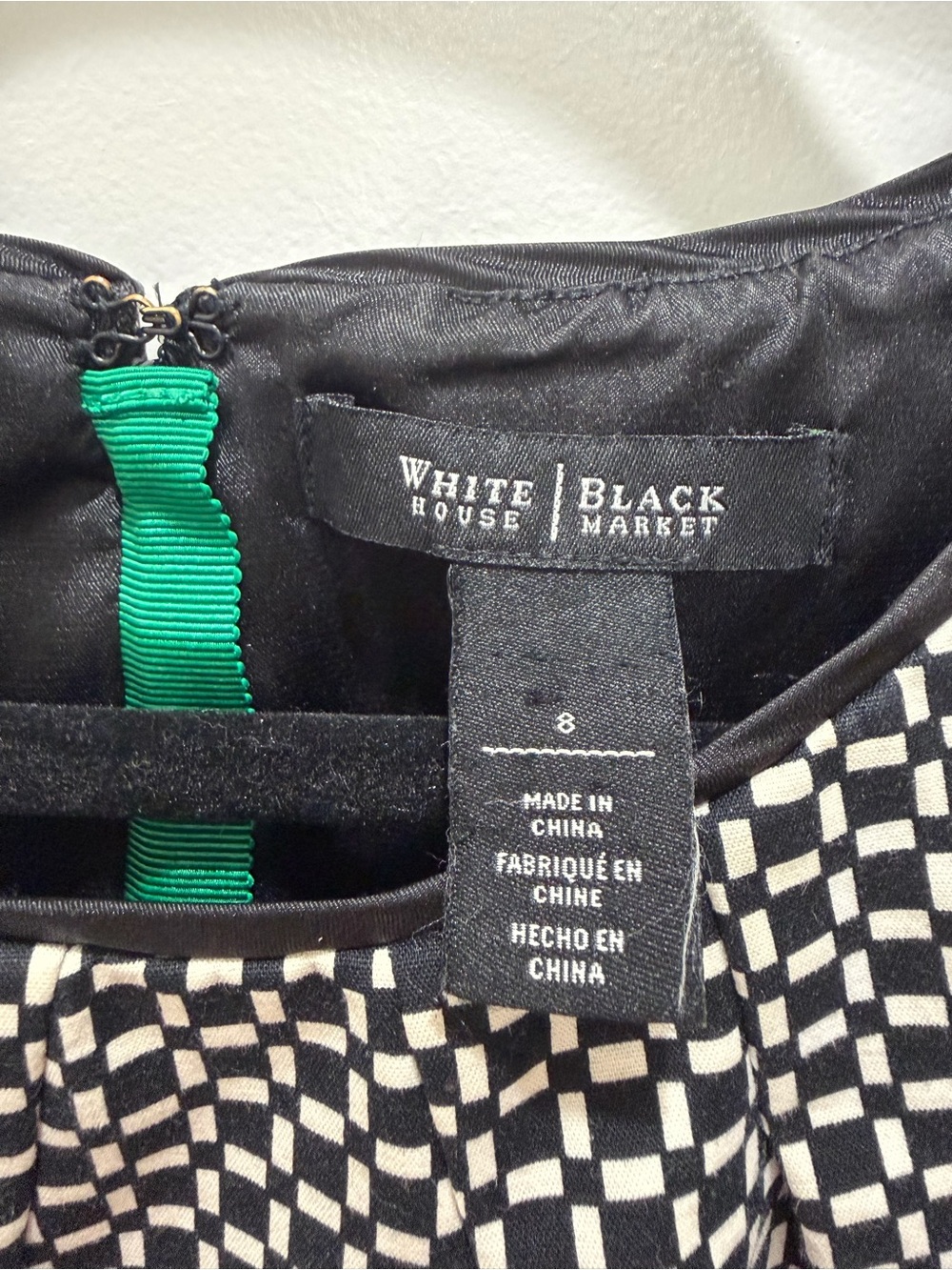 White House Black Market Black & White Check Peplum Tank - Picture 3 of 3